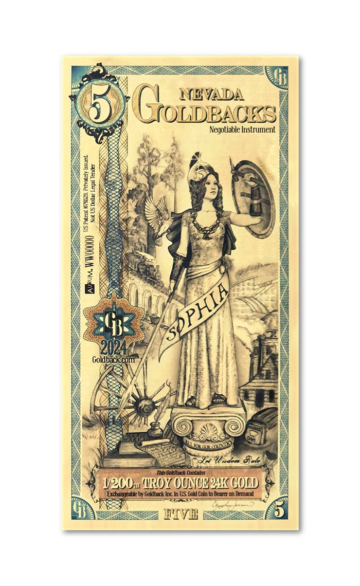Nevada 5 Goldback — front