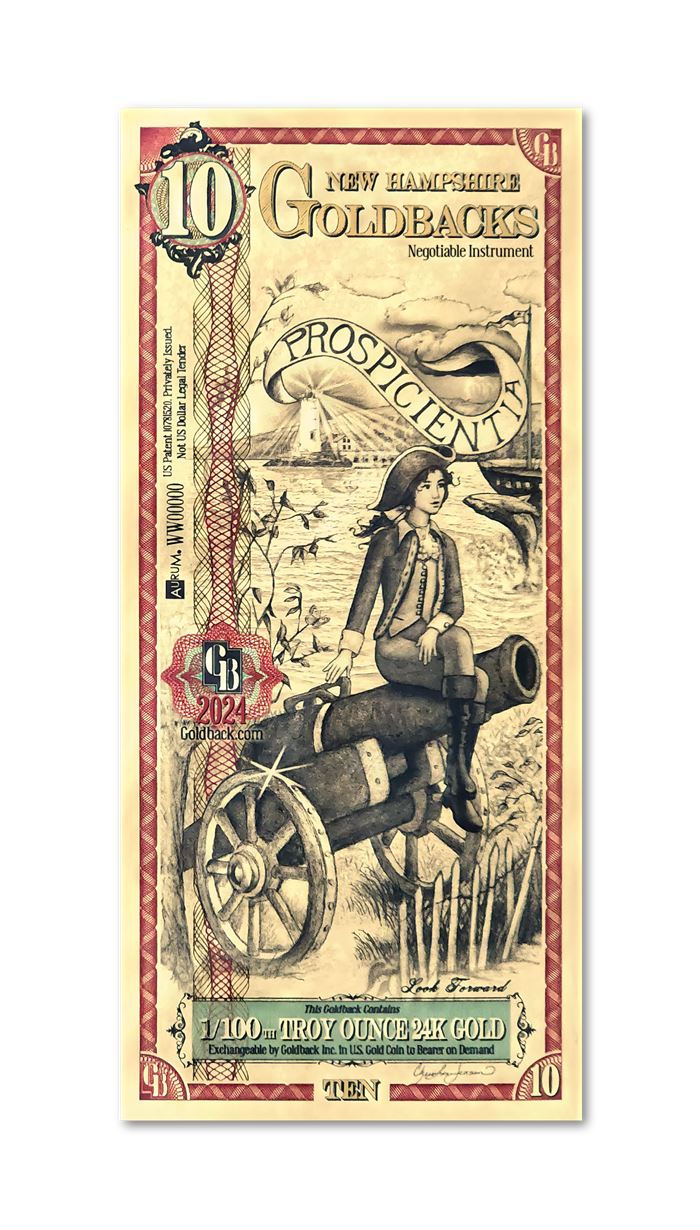 New Hampshire 10 Goldback — front