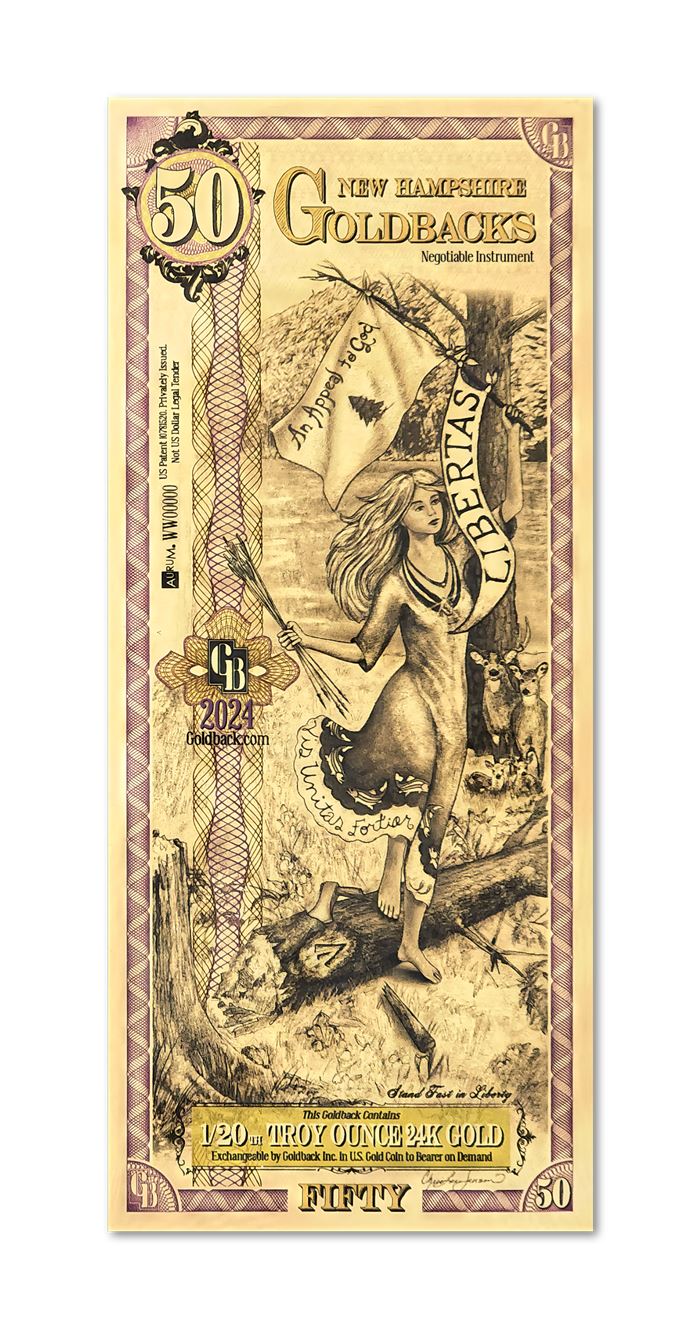 New Hampshire 50 Goldback — front
