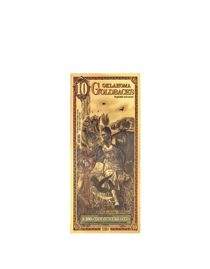Oklahoma 10 Goldback — front