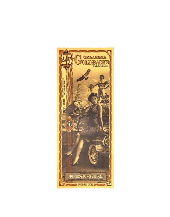 Oklahoma 25 Goldback — front