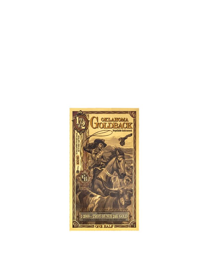 Oklahoma ½ Goldback — front