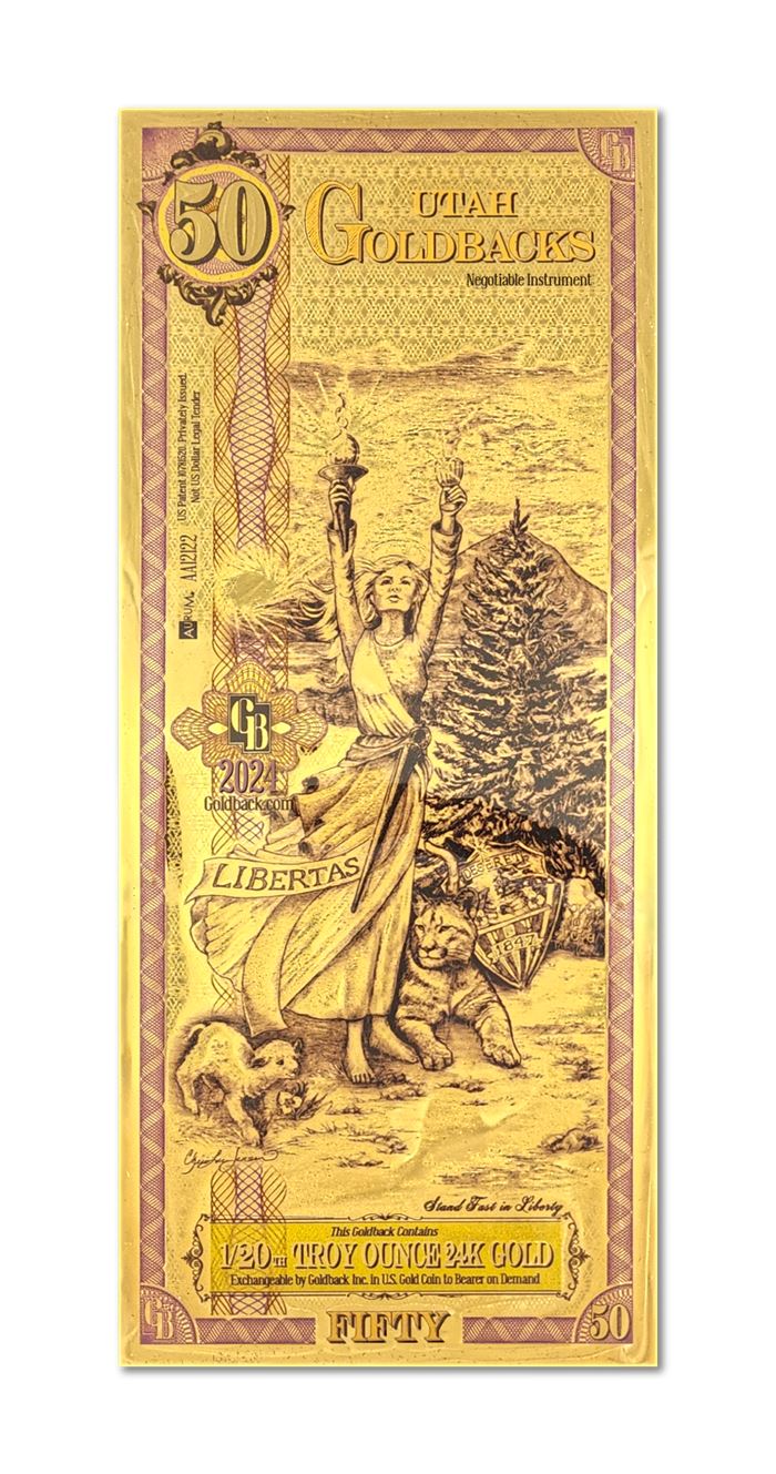 Utah 50 Goldback — front