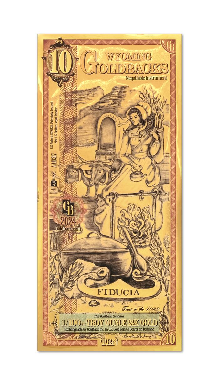 Wyoming 10 Goldback — front